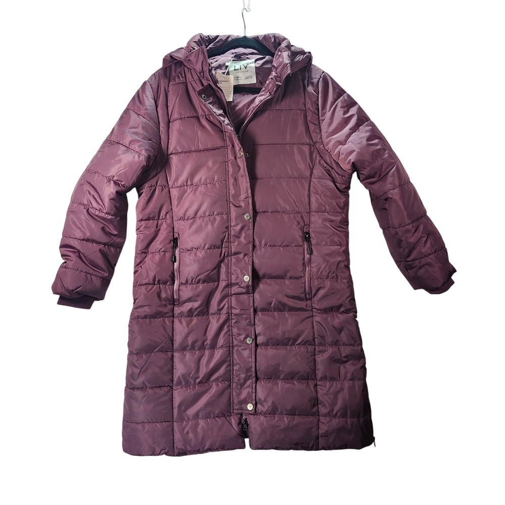 LIV Outdoor Womens‎ Plum Purple Quilted Hooded Puffer Parka Jacket XL New